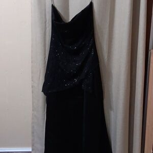 Status collocation black strapless dress vintage Y2K